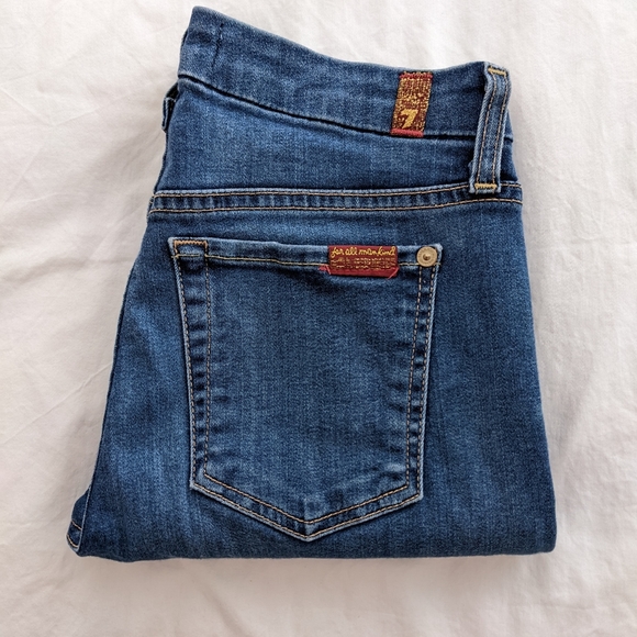 7 For All Mankind B(AIR) Ankle Skinny Distressed Jeans Size 24 - Picture 15 of 16